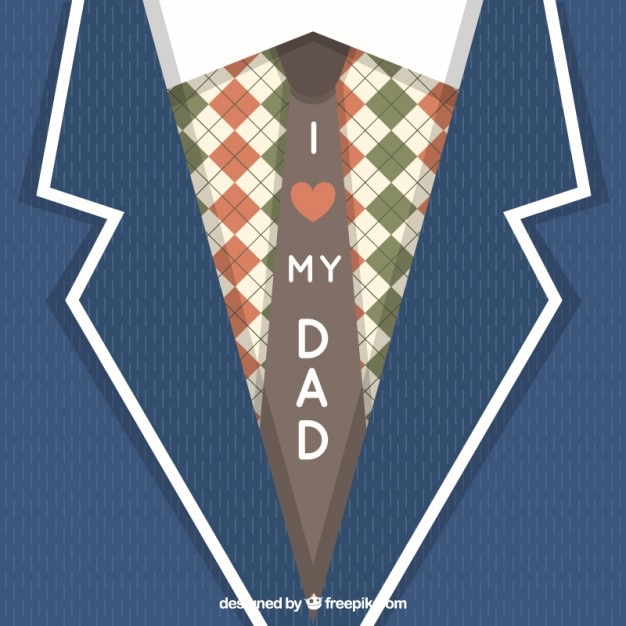 Free vector lovely father's day card with suit