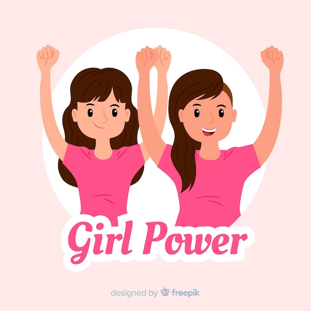 Free vector lovely feminism concept with flat design