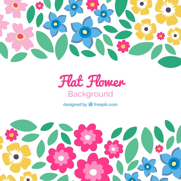 Lovely floral background with flat design