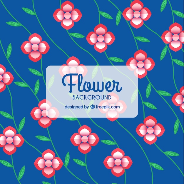 Lovely floral background with flat design