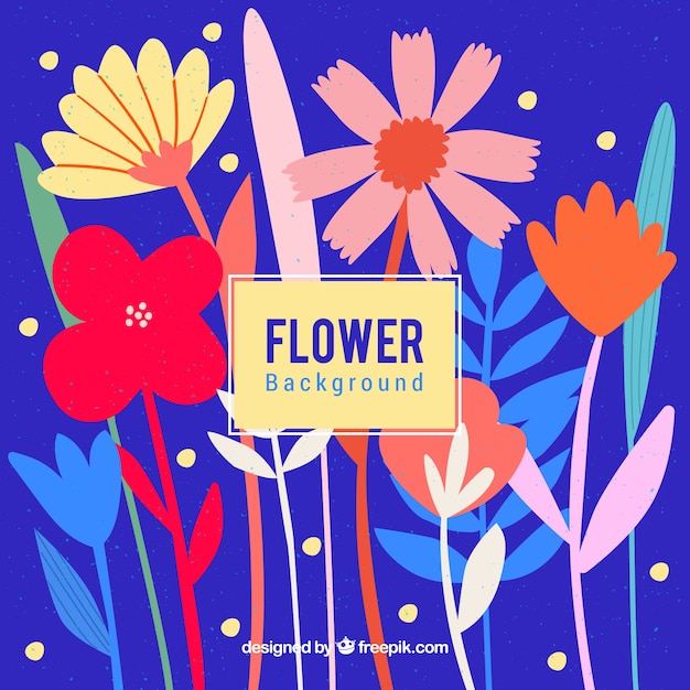 Lovely floral background with flat design