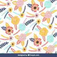 Free vector lovely floral background with flat design