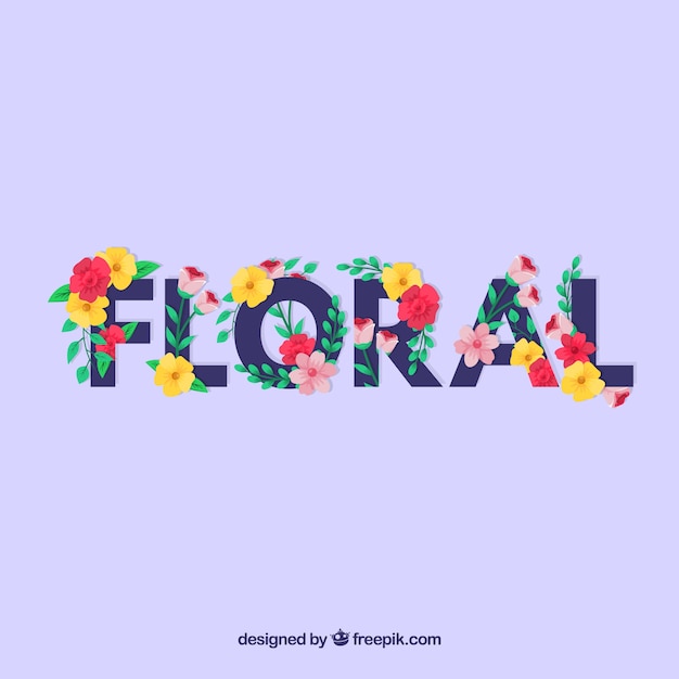 Lovely floral background with flat design