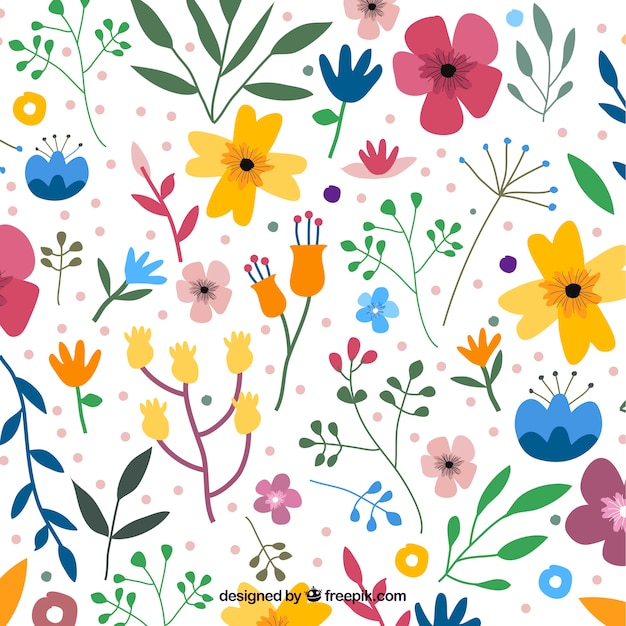 Lovely floral background with flat design