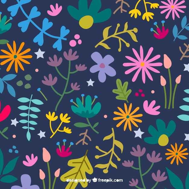 Lovely floral background with flat design