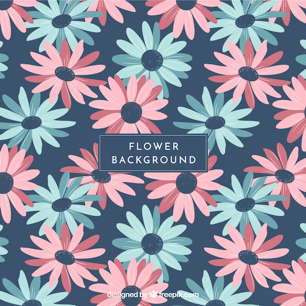 Lovely floral background with flat design