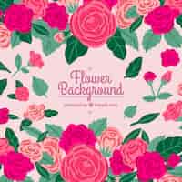 Free vector lovely floral background with flat design