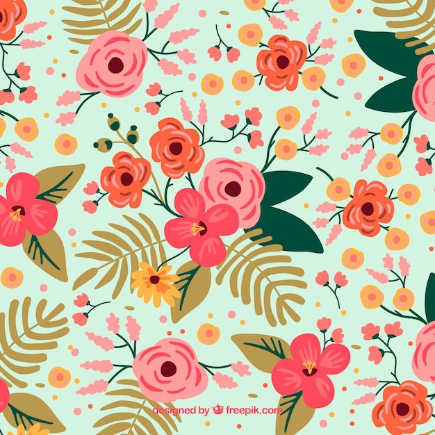 Download Free Lovely Floral Background With Flat Design Svg Dxf Eps Png Download Free Svg Cut Files