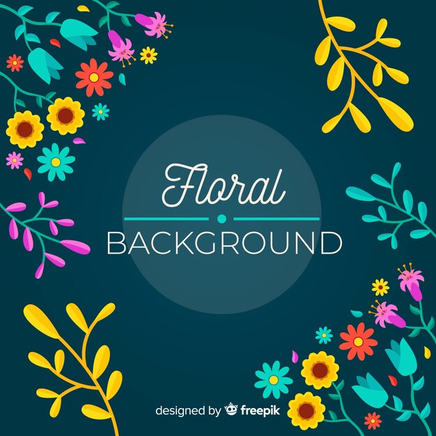 Lovely floral background with flat design