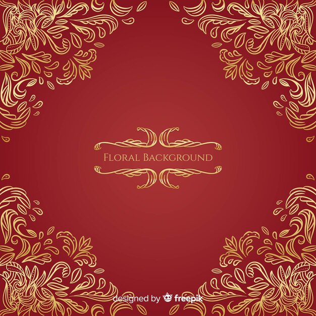 Lovely floral background with flat design