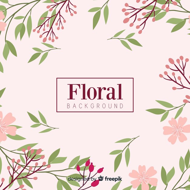 Lovely floral background with flat design