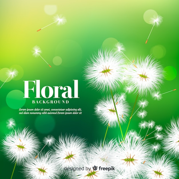 Free vector lovely floral background with realistic design