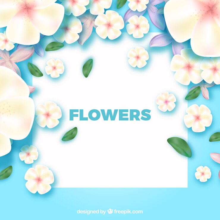 免費 Vector 美麗的花背景與真實的風格