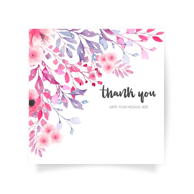 Прекрасная цветочная открытка с сообщением «Спасибо»
