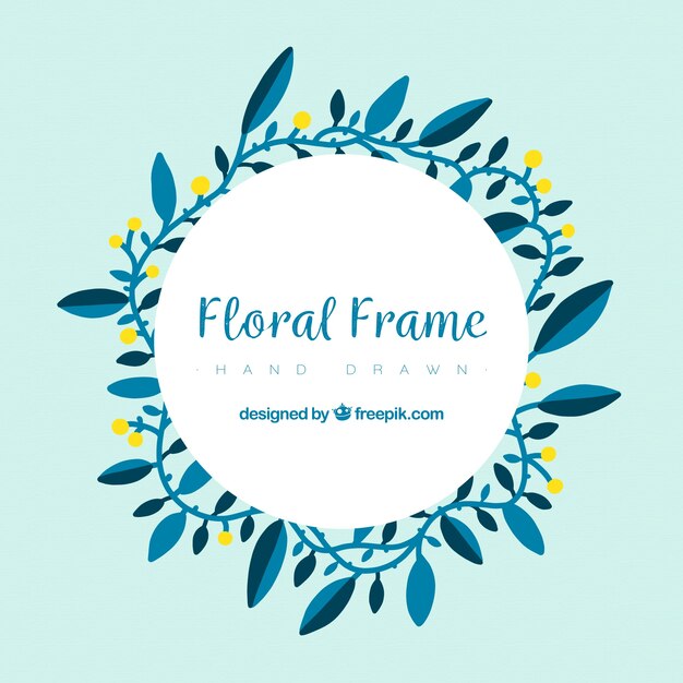 Lovely floral frame with hand drawn style