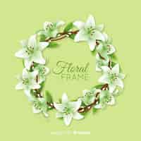 Free vector lovely floral frame with realistic design