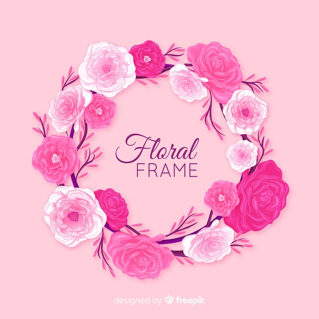 Lovely floral frame with realistic design