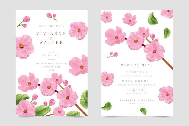 Lovely floral wedding invitation