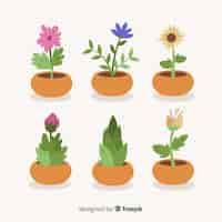 Free vector lovely flower collection with flat design
