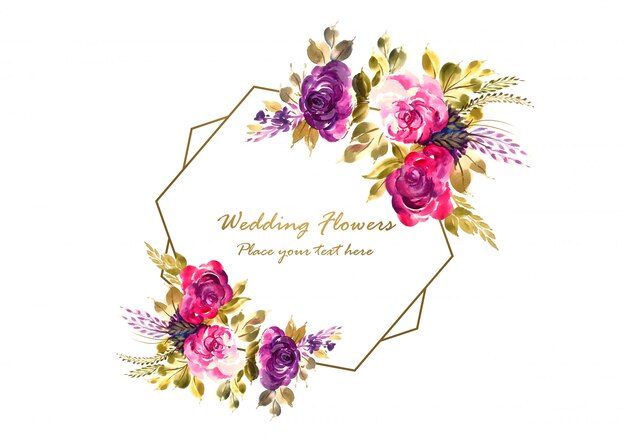 사랑스러운 꽃 프레임 widding 카드 템플릿