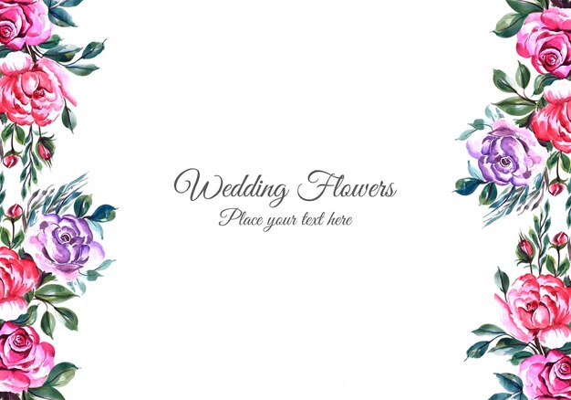 Lovely flowers frame with widding card template