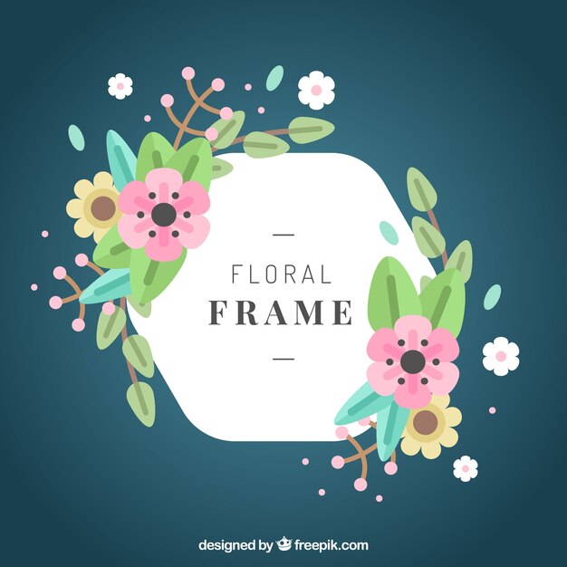 Lovely frame with flat flowers