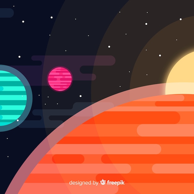 Lovely galaxy background with flat design