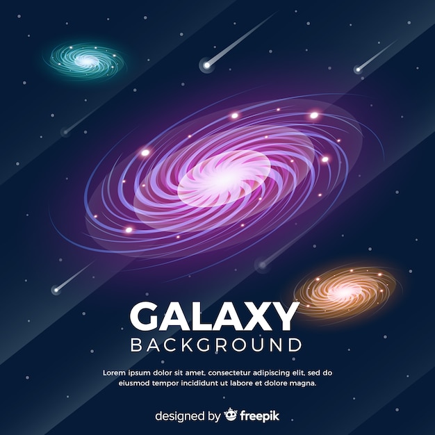 Free vector lovely galaxy background with flat design