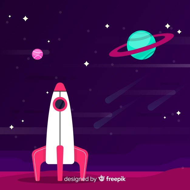 Lovely galaxy background with flat design