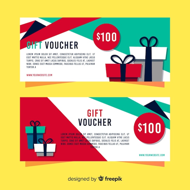 Free vector lovely gift voucher banners