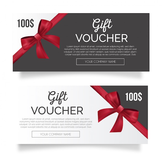 Lovely gift voucher with red ribbon