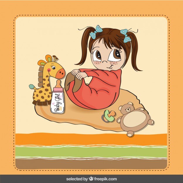 Free vector lovely girl with loops