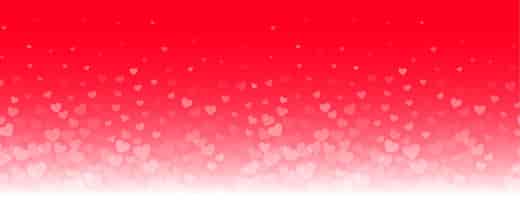 Бесплатное векторное изображение Прекрасные светящиеся сердца баннер на красном фоне