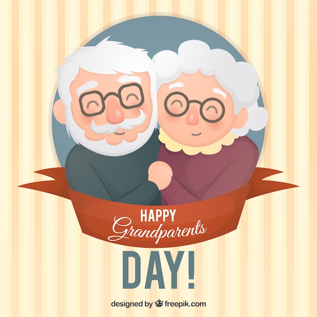 Lovely grandparents couple background