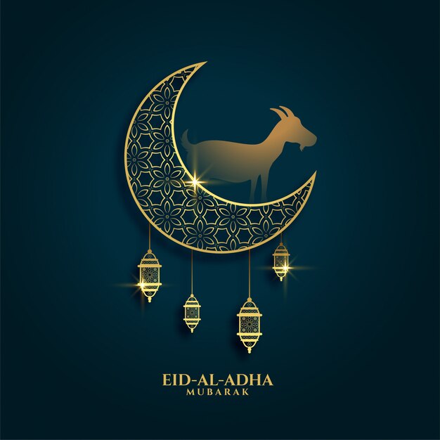 Lovely greeting of eid al adha festival background 