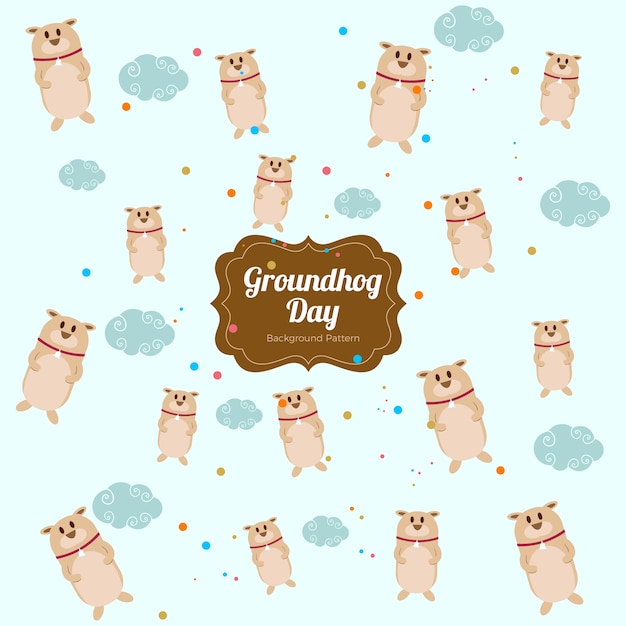 Free vector lovely groundhog day background