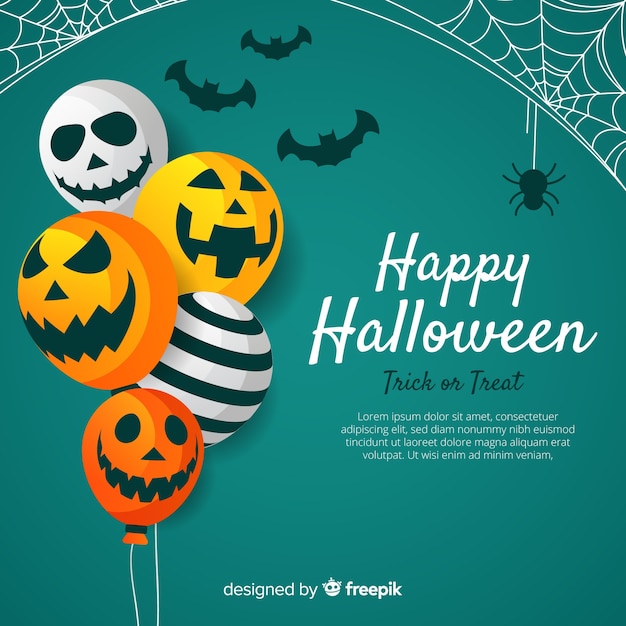 Incantevole sfondo di halloween con design piatto