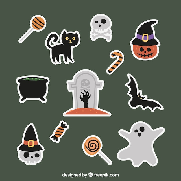 Free vector lovely halloween element collection