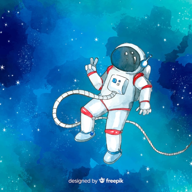 Lovely hand drawn astronaut character