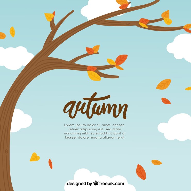 Free Vector lovely hand drawn autumn background