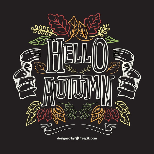 Free vector lovely hand drawn autumn background