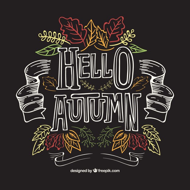 Lovely hand drawn autumn background