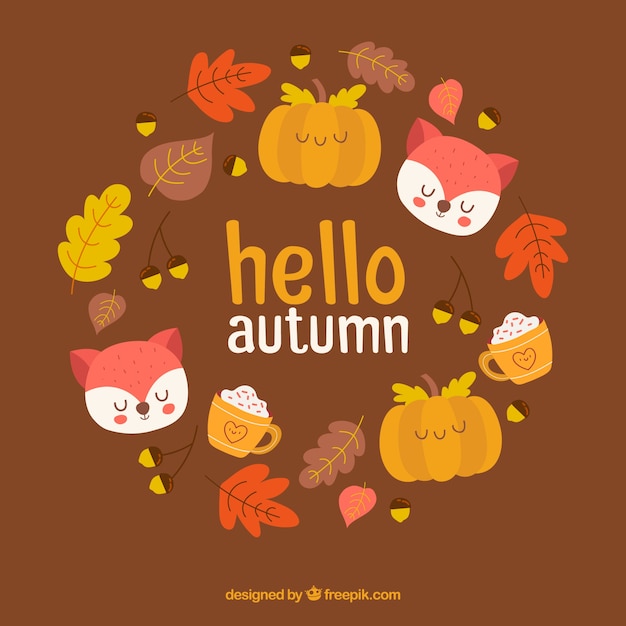 lovely hand drawn autumn background