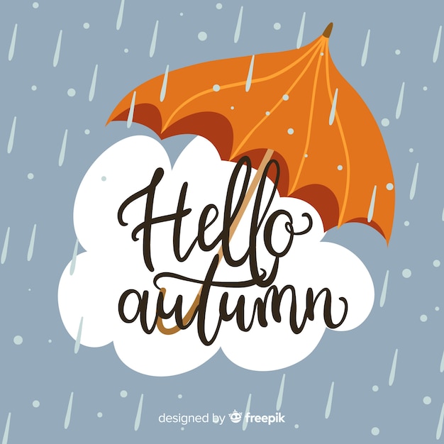 Free vector lovely hand drawn autumn background