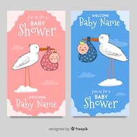 Lovely hand drawn baby shower card collection