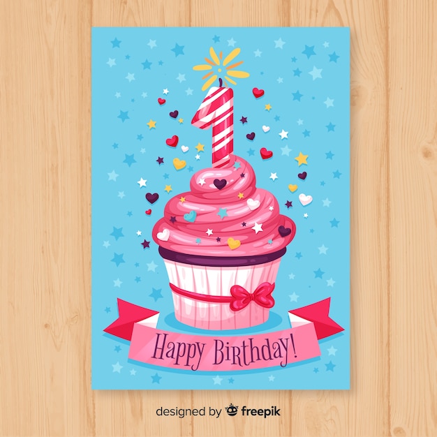 Free vector lovely hand drawn birthday composition