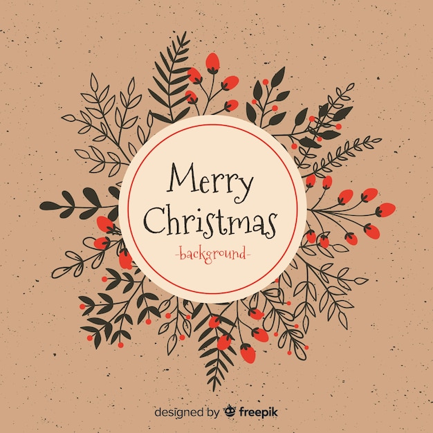 Free vector lovely hand drawn christmas background