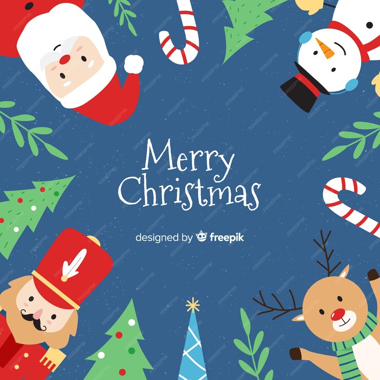 Free Vector | Lovely hand drawn christmas background