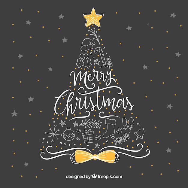 Free vector lovely hand drawn christmas background