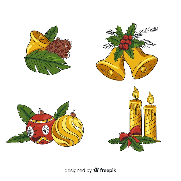 Lovely hand drawn christmas decorations